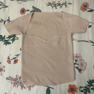 nude sweetheart neckline top